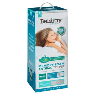 Beldray Memory Foam Antibac Mattress Topper - Double 1 Beldray Memory Foam Antibac Mattress Topper - Double
