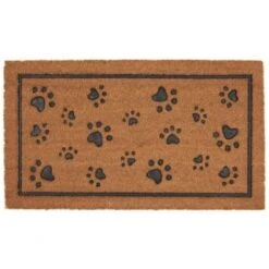 B&M 19 B&M Rubber & Coir Doormat - Paw Prints