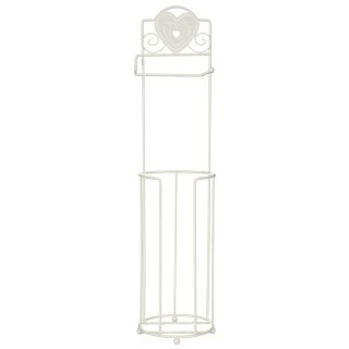 B&M Heart Toilet Roll Caddy - White 2 B&M Heart Toilet Roll Caddy - White - Image 2