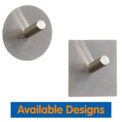 B&M Metal Adhesive Hooks 4pk - Square 8 B&M Metal Adhesive Hooks 4pk - Square -B&M 332165 metal adhesive hoot set of 4 round