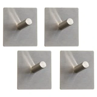B&M Metal Adhesive Hooks 4pk - Square 1 B&M Metal Adhesive Hooks 4pk - Square