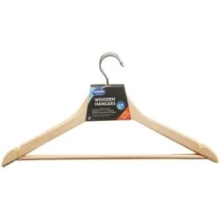 Addis Wooden Hangers 4pk -B&M 333091 addis wooden hangers 4pk