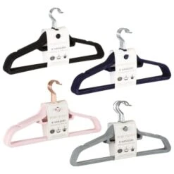 B&M Pure Velvet Hangers 8pk - Black 7 B&M Pure Velvet Hangers 8pk - Black -B&M 333534 8pk velvet hangers group