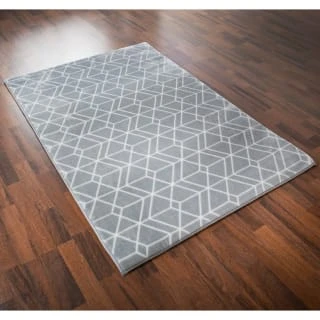 Geo Microplush Rug 60 X 110cm - Grey 1 Geo Microplush Rug 60 X 110cm - Grey