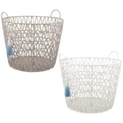 B&M Storage Basket With Tassel - Grey 5 B&M Storage Basket With Tassel - Grey -B&M 368485 basket with tassel main