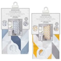 B&M Hookless Print Shower Curtain - Blue 5 B&M Hookless Print Shower Curtain - Blue -B&M 369013 hookless shower curtain group