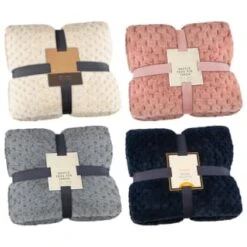 B&M Waffle Faux Fur Throw - Navy -B&M 372937 372948 372950 waffle faux fur throw group