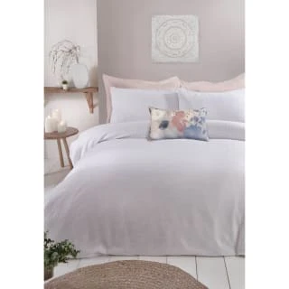 B&M Luna Waffle Double Duvet Set - White 1 B&M Luna Waffle Double Duvet Set - White