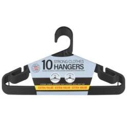 B&M Jumbo Hangers 10pk - Black -B&M 376555 10pk strong clothes hangers blacks 2