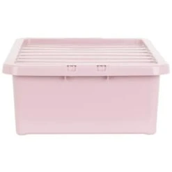 B&M Under Bed Storage Box 32L - Dusty Pink -B&M 377038 under bed storage box 32l dusty pink 2