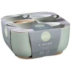 Simply Everyday Gloss Mugs 4pk - Sage 6 Simply Everyday Gloss Mugs 4pk - Sage -B&M 380123 4pk simply everyday mugs sage 2