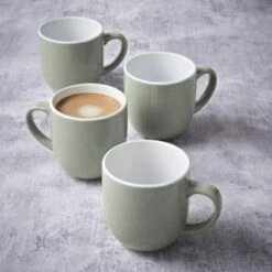 Simply Everyday Gloss Mugs 4pk - Sage 7 Simply Everyday Gloss Mugs 4pk - Sage -B&M 380123 4pk simply everyday mugs sage