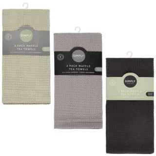 Simply Everyday Waffle Tea Towels 3pk - Black 4 Simply Everyday Waffle Tea Towels 3pk - Black - Image 4