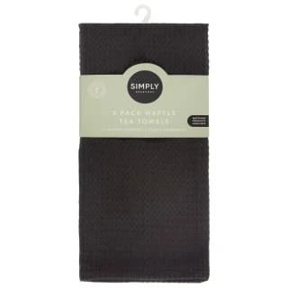 Simply Everyday Waffle Tea Towels 3pk - Black 1 Simply Everyday Waffle Tea Towels 3pk - Black