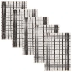 B&M Essentials Check Tea Towels - Black 5pk 6 B&M Essentials Check Tea Towels - Black 5pk -B&M 380235 5pk check tea towels black 2