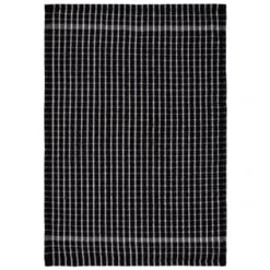 B&M Check Tea Towels - Black 3pk -B&M 380307 3pk check tea towels black 4