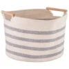 B&M Rhodes Striped Basket - Cream