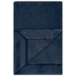 Heritage Collection Aspen Faux Fur Throw - Navy -B&M 383180 aspen throw navy1
