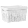 B&M Large Rectangular Spot Storage Basket - White