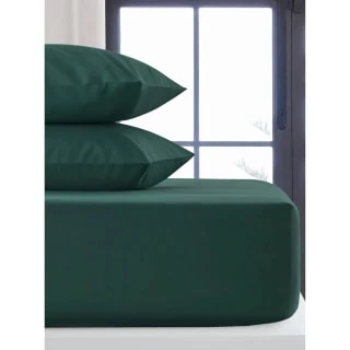Silentnight Dark Green Pillowcase Pair 1 Silentnight Dark Green Pillowcase Pair
