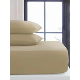 Silentnight Oatmeal Double Fitted Sheet 1 Silentnight Oatmeal Double Fitted Sheet