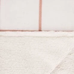 B&M Winston Check Sherpa Throw - White -B&M 388854 winston check throw with sherpa 4