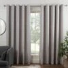 B&M Colorado Hopsack Fully Lined Silver Eyelet Curtains 46 X 72"