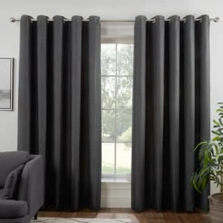 B&M Colorado Hopsack Fully Lined Charcoal Eyelet Curtains 90 X 90" 1 B&M Colorado Hopsack Fully Lined Charcoal Eyelet Curtains 90 X 90"