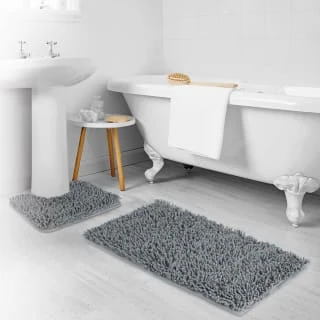 B&M Noodle Bath Mat Set - Charcoal 1 B&M Noodle Bath Mat Set - Charcoal