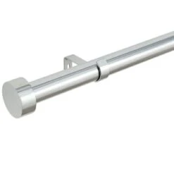 B&M Shiny Nickle Stud End Curtain Pole 70 - 120cm