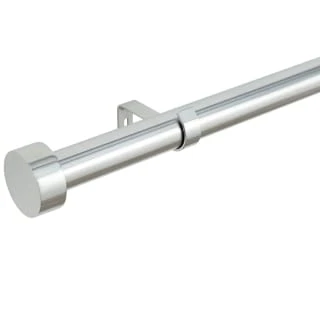 B&M Shiny Nickle Stud End Curtain Pole 70 - 120cm 1 B&M Shiny Nickle Stud End Curtain Pole 70 - 120cm