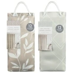 Grey Geo Printed Shower Curtain -B&M 390588 printed shower curtain grey group