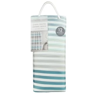 Blue Stripe Printed Shower Curtain 1 Blue Stripe Printed Shower Curtain