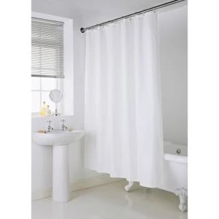 B&M Mono Jacquard Shower Curtain - White 1 B&M Mono Jacquard Shower Curtain - White