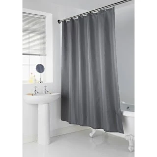 B&M Mono Jacquard Shower Curtain - Grey 1 B&M Mono Jacquard Shower Curtain - Grey