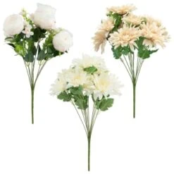 B&M Large Flower Bunch - Cream 5 B&M Large Flower Bunch - Cream -B&M 390731 large bunch group