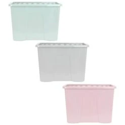 B&M Storage Box With Lid 80L - Dusty Pink 9 B&M Storage Box With Lid 80L - Dusty Pink -B&M 391381 391383 391384 80l storage box and lid group