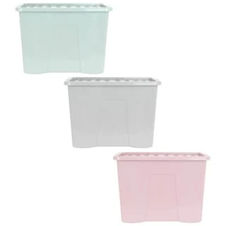B&M Storage Box With Lid 80L - Dusty Pink 5 B&M Storage Box With Lid 80L - Dusty Pink - Image 5
