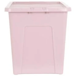 B&M Storage Box With Lid 80L - Dusty Pink 8 B&M Storage Box With Lid 80L - Dusty Pink -B&M 391383 dusty pink 80l storage box and lid 2