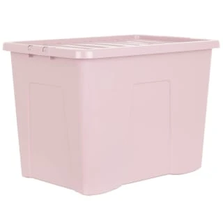 B&M Storage Box With Lid 80L - Dusty Pink 1 B&M Storage Box With Lid 80L - Dusty Pink
