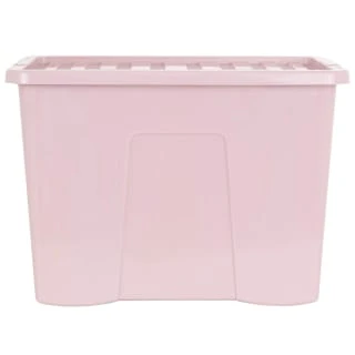 B&M Storage Box With Lid 80L - Dusty Pink 3 B&M Storage Box With Lid 80L - Dusty Pink - Image 3