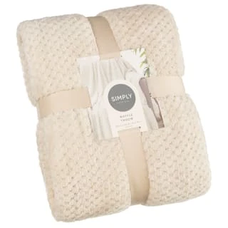 Simply Everyday Waffle Throw - Cream 1 Simply Everyday Waffle Throw - Cream