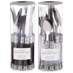 Simply Everyday Bubble Cutlery Set 16pc - Charcoal -B&M 392130 16 piece cutlery set clear