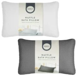 Simply Everyday Waffle Bath Pillow - Grey -B&M 394038 waffle bath pillow