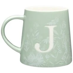 B&M Floral Alphabet Mug (Assorted) 14 B&M Floral Alphabet Mug (Assorted) -B&M 394397 floral alphabet mug green j