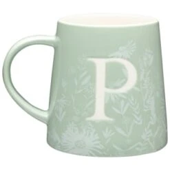 B&M Floral Alphabet Mug (Assorted) -B&M 394402 floral alphapet mug green p