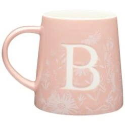 B&M Floral Alphabet Mug (Assorted) -B&M 394402 floral alphapet mug pink b