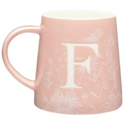 B&M Floral Alphabet Mug (Assorted) -B&M 394402 floral alphapet mug pink f