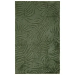 Large Leaf Embossed Green Throw -B&M 394947 large leaf embossed green throw 2