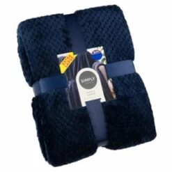 Simply Everyday Oversized Waffle Throw - Navy